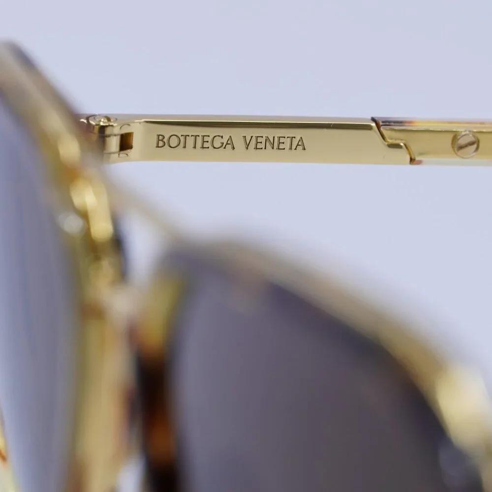 Bottega Veneta BV1373S 002 Sunglasses Havana/Gold Aviator Frame, Brown Lenses